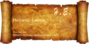 Halasy Emese névjegykártya