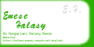 emese halasy business card